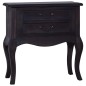 Tavolino con Cassetti Nero 60x30x60 cm Legno Massello di Mogano Tavolino con Cassetti Nero 60x30x60 cm Legno Massello di Mogano