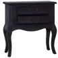 Tavolino con Cassetti Nero 60x30x60 cm Legno Massello di Mogano Tavolino con Cassetti Nero 60x30x60 cm Legno Massello di Mogano