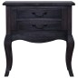 Tavolino con Cassetti Nero 60x30x60 cm Legno Massello di Mogano Tavolino con Cassetti Nero 60x30x60 cm Legno Massello di Mogano