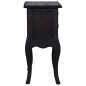 Tavolino con Cassetti Nero 60x30x60 cm Legno Massello di Mogano Tavolino con Cassetti Nero 60x30x60 cm Legno Massello di Mogano