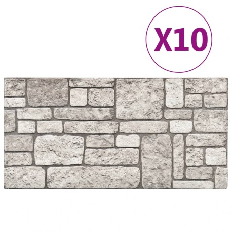 Pannelli Murali 3D con Design a Mattoni Grigio 10 pz EPS