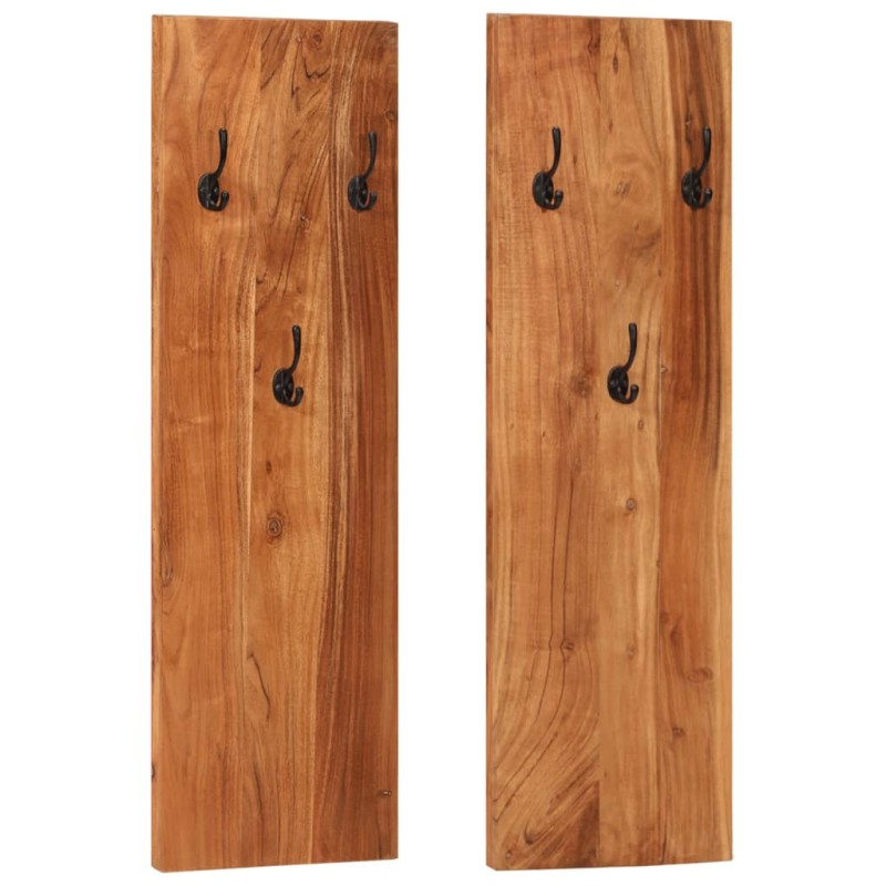 vidaXL Appendiabiti a Parete 2 pz 36x3x110cm Legno Massello di Acacia vidaXL Appendiabiti a Parete 2 pz 36x3x110cm Legno Massello di Acacia