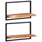 vidaXL Mensole Parete 2pz 60x25x35 cm Legno Massello Acacia e Acciaio vidaXL Mensole Parete 2pz 60x25x35 cm Legno Massello Acacia e Acciaio