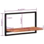 vidaXL Mensole Parete 2pz 60x25x35 cm Legno Massello Acacia e Acciaio vidaXL Mensole Parete 2pz 60x25x35 cm Legno Massello Acacia e Acciaio
