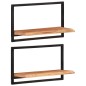 vidaXL Mensole Parete 2pz 60x25x35 cm Legno Massello Acacia e Acciaio vidaXL Mensole Parete 2pz 60x25x35 cm Legno Massello Acacia e Acciaio