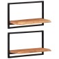 vidaXL Mensole Parete 2pz 60x25x35 cm Legno Massello Acacia e Acciaio vidaXL Mensole Parete 2pz 60x25x35 cm Legno Massello Acacia e Acciaio