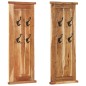Appendiabiti 2 pz in Legno Massello di Acacia 38x100 cm Appendiabiti 2 pz in Legno Massello di Acacia 38x100 cm