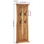 Appendiabiti 2 pz in Legno Massello di Acacia 38x100 cm Appendiabiti 2 pz in Legno Massello di Acacia 38x100 cm