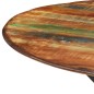 Tavolo da Pranzo Ø110x78cm Legno Massello di Recupero e Acciaio