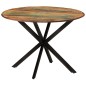 Tavolo da Pranzo Ø110x78cm Legno Massello di Recupero e Acciaio