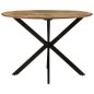 Tavolo da Pranzo Ø110x78cm Legno Massello di Recupero e Acciaio