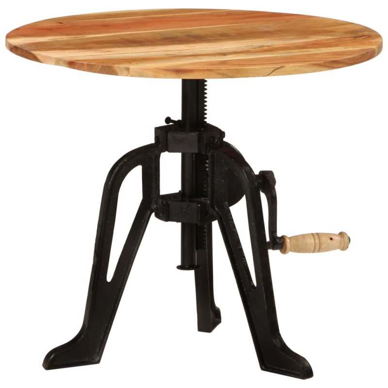 Tavolino 60x(42-62) cm in Legno Massello di Acacia e Ghisa Tavolino 60x(42-62) cm in Legno Massello di Acacia e Ghisa