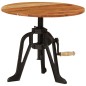 Tavolino 60x(42-62) cm in Legno Massello di Acacia e Ghisa Tavolino 60x(42-62) cm in Legno Massello di Acacia e Ghisa