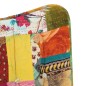 Sedia a Dondolo con Poggiapiedi Multicolore Patchwork in Tela Sedia a Dondolo con Poggiapiedi Multicolore Patchwork in Tela