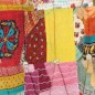 Sedia a Dondolo con Poggiapiedi Multicolore Patchwork in Tela Sedia a Dondolo con Poggiapiedi Multicolore Patchwork in Tela