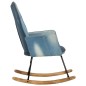vidaXL Sedia a Dondolo Blu Denim Patchwork in Tela