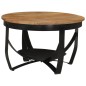 Tavolino Ø 68x43 cm in Legno Massello di Acacia e Ferro Tavolino Ø 68x43 cm in Legno Massello di Acacia e Ferro
