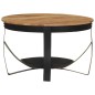 Tavolino Ø 68x43 cm in Legno Massello di Acacia e Ferro Tavolino Ø 68x43 cm in Legno Massello di Acacia e Ferro