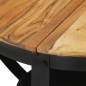 Tavolino Ø 68x43 cm in Legno Massello di Acacia e Ferro Tavolino Ø 68x43 cm in Legno Massello di Acacia e Ferro