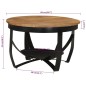 Tavolino Ø 68x43 cm in Legno Massello di Acacia e Ferro Tavolino Ø 68x43 cm in Legno Massello di Acacia e Ferro