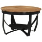 Tavolino Ø 68x43 cm in Legno Massello di Acacia e Ferro Tavolino Ø 68x43 cm in Legno Massello di Acacia e Ferro