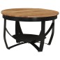 Tavolino Ø 68x43 cm in Legno Massello di Acacia e Ferro Tavolino Ø 68x43 cm in Legno Massello di Acacia e Ferro