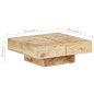 Tavolino da Caffè 80x80x28 cm in Legno Massello di Mango Tavolino da Caffè 80x80x28 cm in Legno Massello di Mango