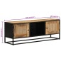 vidaXL Mobile Porta TV 110x30x40cm Legno Grezzo Massello Mango e Ferro vidaXL Mobile Porta TV 110x30x40cm Legno Grezzo Massello Mango e Ferro