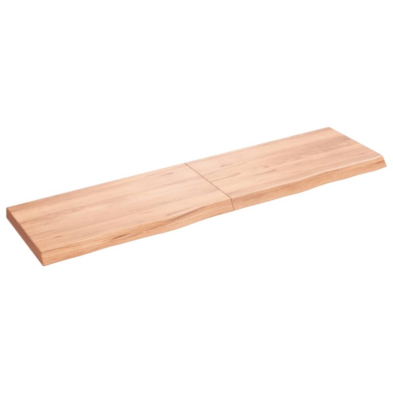 Ripiano Muro Marrone Chiaro 120x30x4cm Massello Rovere Trattato
