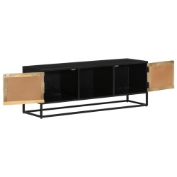 Mobile Porta TV 110x30x40 cm in Legno Massello di Mango e Ferro