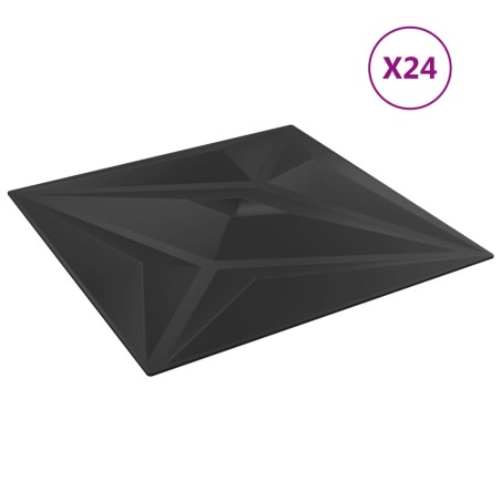Pannelli Murali 24 pz Neri 50x50 cm EPS 6 m² Stella