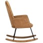 Sedia a Dondolo Marrone in Tela Vintage Sedia a Dondolo Marrone in Tela Vintage