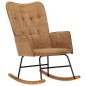 Sedia a Dondolo Marrone in Tela Vintage Sedia a Dondolo Marrone in Tela Vintage