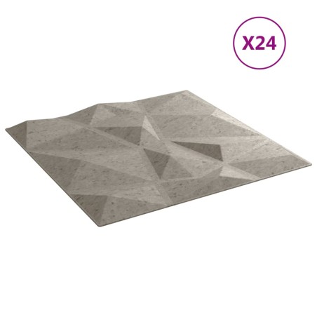 Pannelli Murali 24 pz Grigio Cemento 50x50 cm EPS 6 m² Diamante