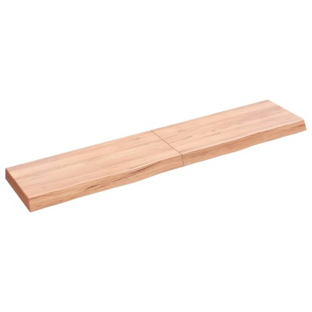 Ripiano Muro Marrone Chiaro 140x30x6cm Massello Rovere Trattato