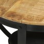 Tavolino Ø 68x43 cm in Legno Massello di Mango e Ferro Tavolino Ø 68x43 cm in Legno Massello di Mango e Ferro