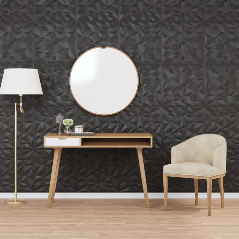 Pannelli Murali 24 pz Neri 50x50 cm EPS 6 m² Ametista Pannelli Murali 24 pz Neri 50x50 cm EPS 6 m² Ametista