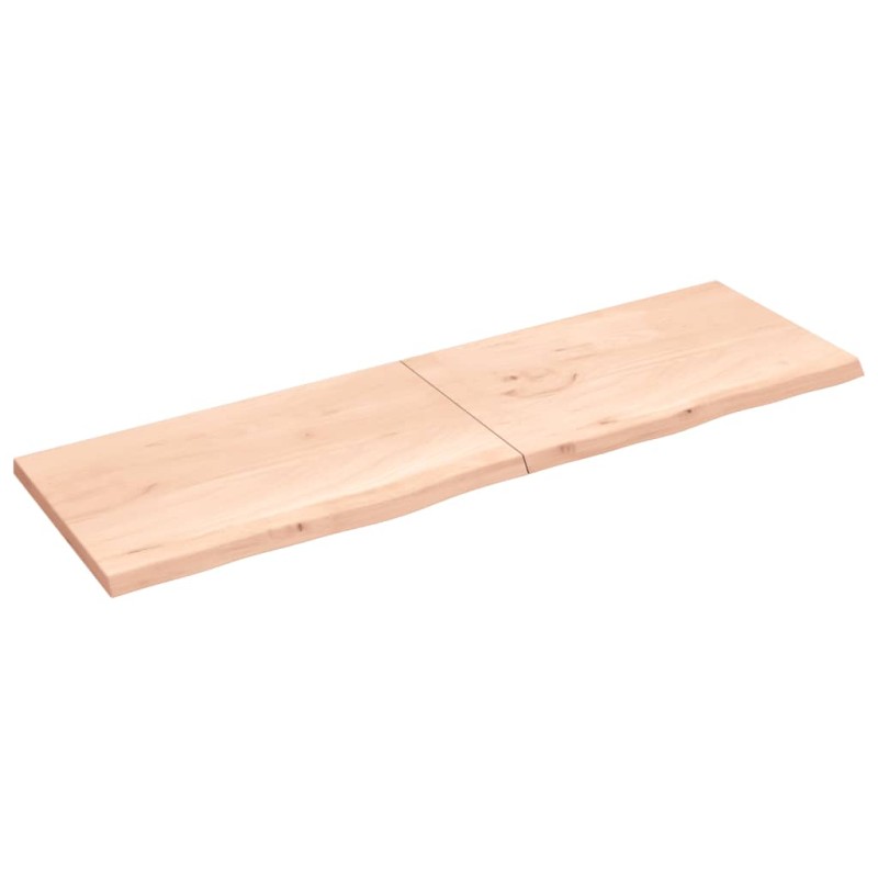 Ripiano a Parete 200x60x4 cm Legno Massello Rovere Non Trattato Ripiano a Parete 200x60x4 cm Legno Massello Rovere Non Trattato