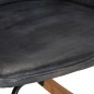 Sedia a Dondolo con Poggiapiedi Grigio in Vera Pelle Sedia a Dondolo con Poggiapiedi Grigio in Vera Pelle