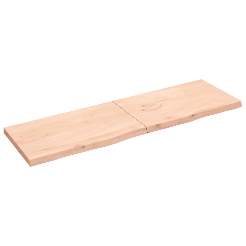 Ripiano a Parete 200x60x6 cm Legno Massello Rovere Non Trattato Ripiano a Parete 200x60x6 cm Legno Massello Rovere Non Trattato