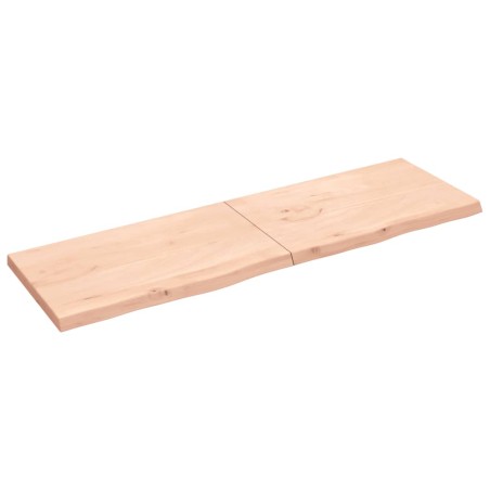 Ripiano a Parete 200x60x6 cm Legno Massello Rovere Non Trattato