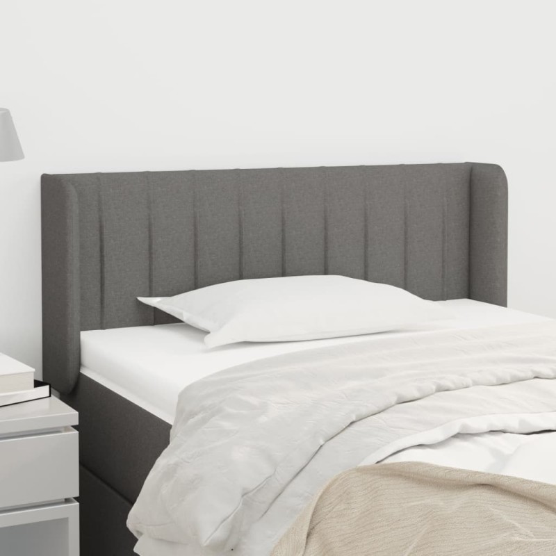 vidaXL Testiera ad Orecchio Grigio Scuro 93x16x78/88 cm in Tessuto vidaXL Testiera ad Orecchio Grigio Scuro 93x16x78/88 cm in Tessuto