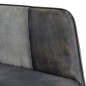 Sedia a Dondolo con Poggiapiedi Grigio in Vera Pelle e Tela Sedia a Dondolo con Poggiapiedi Grigio in Vera Pelle e Tela