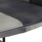 Sedia a Dondolo con Poggiapiedi Grigio in Vera Pelle e Tela Sedia a Dondolo con Poggiapiedi Grigio in Vera Pelle e Tela