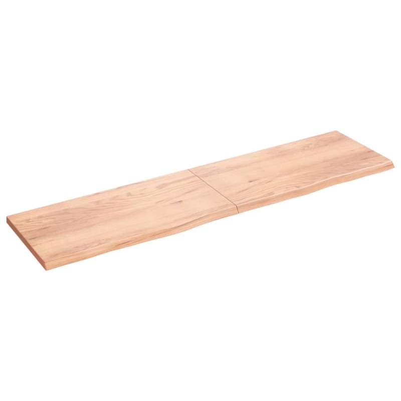 vidaXL Ripiano Muro Marrone 200x50x(2-4) cm Massello Rovere Trattato vidaXL Ripiano Muro Marrone 200x50x(2-4) cm Massello Rovere Trattato