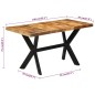 Tavolo da Pranzo 140x70x75 cm in Legno Grezzo Massello di Mango Tavolo da Pranzo 140x70x75 cm in Legno Grezzo Massello di Mango