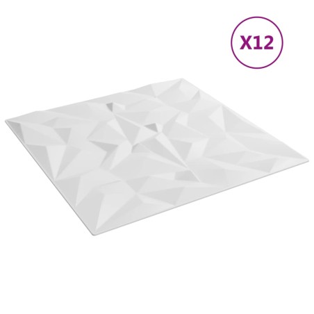vidaXL Pannelli Murali 12 pz Bianchi 50x50 cm XPS 3 m² Ametista