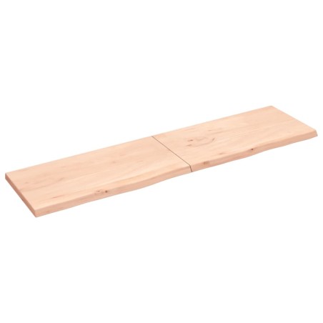 Ripiano a Parete 200x50x4 cm Legno Massello Rovere Non Trattato