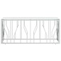 Tavolino da Salotto Argento 110x45x45cm in Acciaio Inox e Vetro
