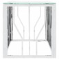Tavolino da Salotto Argento 110x45x45cm in Acciaio Inox e Vetro